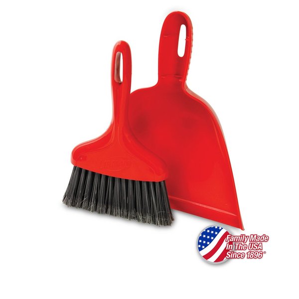 Libman Commercial Dust Pan with Whisk Broom Red, 6PK 906